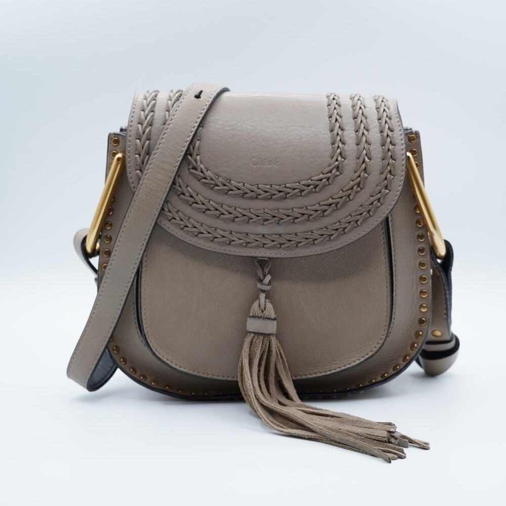 Chloe Grey Hudson Whipstitch Leather Shoulder Bag